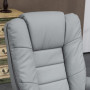 Relax Fötålj med Pall Fällbart Ryggstöd Läder Grå