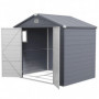 Redskapsbod med Ventilationsfönster 240 x 190 x 180/228 cm, Grå