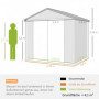 Redskapsbod med Ventilationsfönster 240 x 190 x 180/228 cm, Grå