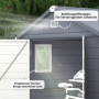 Redskapsbod med Ventilationsfönster 240 x 190 x 180/228 cm, Grå