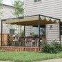 Pergola med Skjuttak 298 x 213 x 221 cm Metall khaki