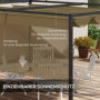 Pergola med Skjuttak 298 x 213 x 221 cm Metall khaki