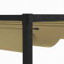 Pergola med Skjuttak 298 x 213 x 221 cm Metall khaki