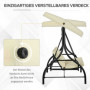 Hammock Gungbänk med Solskydd - 3 Sittplatser Flexibel Ryggstöd - B...
