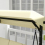 Hammock Gungbänk med Solskydd - 3 Sittplatser Flexibel Ryggstöd - Beige