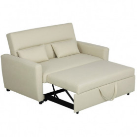 Bäddsoffa 2-sits upp till 200 kg 155 x 90 x 88,5 cm Beige