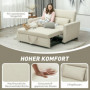 Bäddsoffa 2-sits upp till 200 kg 155 x 90 x 88,5 cm Beige