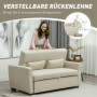 Bäddsoffa 2-sits upp till 200 kg 155 x 90 x 88,5 cm Beige