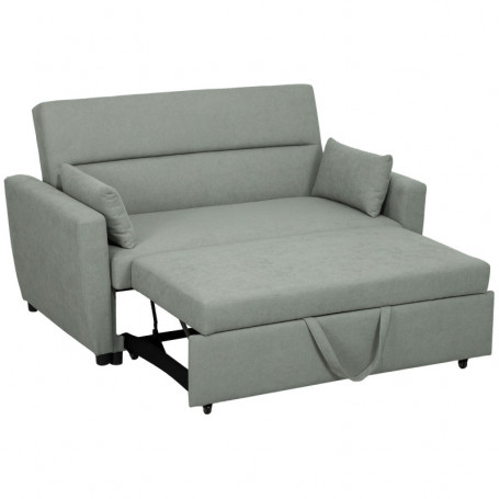 Bäddsoffa 2-sits upp till 200 kg 155 x 90 x 88,5 cm Ljusgrå