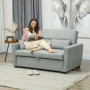 Bäddsoffa 2-sits upp till 200 kg 155 x 90 x 88,5 cm Ljusgrå