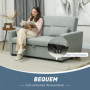 Bäddsoffa 2-sits upp till 200 kg 155 x 90 x 88,5 cm Ljusgrå