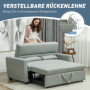 Bäddsoffa 2-sits upp till 200 kg 155 x 90 x 88,5 cm Ljusgrå