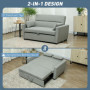 Bäddsoffa 2-sits upp till 200 kg 155 x 90 x 88,5 cm Ljusgrå