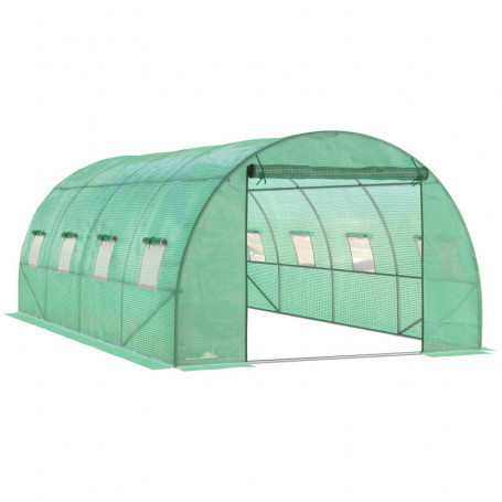 Tunnel Växthus Roll-up Dörr och Fönster Grön
