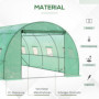 Tunnel Växthus Roll-up Dörr och Fönster Grön