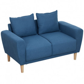 Modern Soffa 2-sits Tyg Blå 133 x 73 x 81 cm