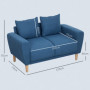 Modern Soffa 2-sits Tyg Blå 133 x 73 x 81 cm