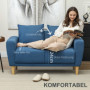 Modern Soffa 2-sits Tyg Blå 133 x 73 x 81 cm