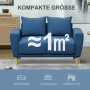 Modern Soffa 2-sits Tyg Blå 133 x 73 x 81 cm