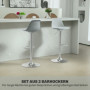 Barstol 2-st med Ryggstöd Höj- och sänkbara 42 x 38 x 82-104 cm, Grå Silver