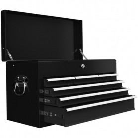 Verktygsväska Metall 3 Lådor, Låsbar 60 x 26 x 34 cm Svart