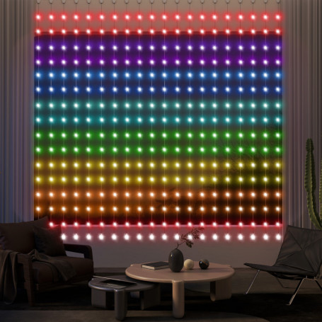 400 LED Gardin 3 x 3 m Dynamiska Strängljus med Musiksynkronisering