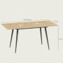 Utdragbart matbord Stålben 6–8 personer 120 - 160 x 75 x 77 cm