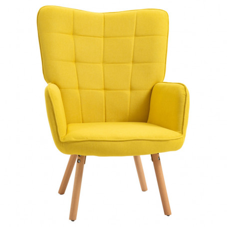 Fåtölj Retro Design Sammet Gul