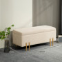 Bänk med Förvaringsutrymme Sammet Beige med Guld Ben 100 x 40 x 42 cm