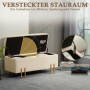 Bänk med Förvaringsutrymme Sammet Beige med Guld Ben 100 x 40 x 42 cm