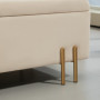 Bänk med Förvaringsutrymme Sammet Beige med Guld Ben 100 x 40 x 42 cm