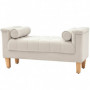 Vintage Design Stoppad Bänk med 2 kuddar 115 x 44 x 58 cm Beige