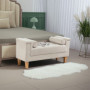 Vintage Design Stoppad Bänk med 2 kuddar 115 x 44 x 58 cm Beige