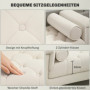 Vintage Design Stoppad Bänk med 2 kuddar 115 x 44 x 58 cm Beige