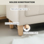 Vintage Design Stoppad Bänk med 2 kuddar 115 x 44 x 58 cm Beige