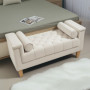 Vintage Design Stoppad Bänk med 2 kuddar 115 x 44 x 58 cm Beige