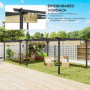 Justerbar Trädgård Pergola Aluminiumram Beige 390 x 390 x 223 cm