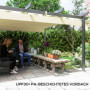 Justerbar Trädgård Pergola Aluminiumram Beige 390 x 390 x 223 cm