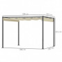 Pergola 3 x 3 m med infällbart Tak Beige