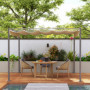 Pergola 3 x 3 m med infällbart Tak Beige