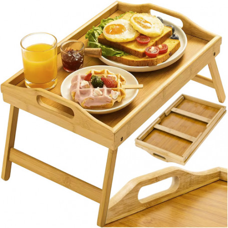 Fällbart frukostbord i bambu 73 x 31 x 21 cm