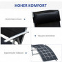 Justerbar Solstol med Kudde Metall och Tyg Svart 137 x 63,5 x 100,5 cm