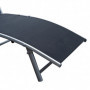 Justerbar Solstol med Kudde Metall och Tyg Svart 137 x 63,5 x 100,5 cm