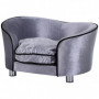 Hundsäng, Tvättbar Sittdyna Soffa Sammet Grå 69 x 49 x 38 cm