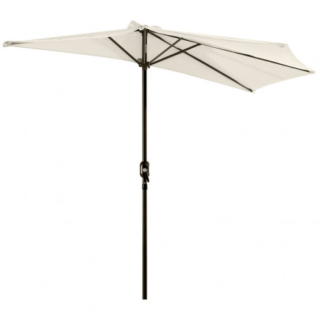 Halvcirkelformat Parasoll med Handvev - Vit 293 x 150 x 249 cm