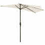 Halvcirkelformat Parasoll med Handvev - Vit 293 x 150 x 249 cm