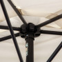 Halvcirkelformat Parasoll med Handvev - Vit 293 x 150 x 249 cm