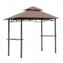 Grill Paviljong med Hyllor Flamskyddad Brun 245 x 148 x 252 cm