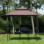 Grill Paviljong med Hyllor Flamskyddad Brun 245 x 148 x 252 cm
