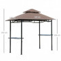 Grill Paviljong med Hyllor Flamskyddad Brun 245 x 148 x 252 cm